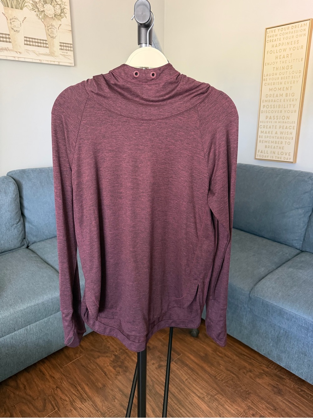 Athleta Marled Plum Long-Sleeve Hoodie